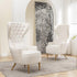 Letitia Velvet Wingback Accent Chair - Cream Top Rated Accent Chair | Accent Sitting Chairs | Kinwell Furniture | Modern Sitting Room Chairs
